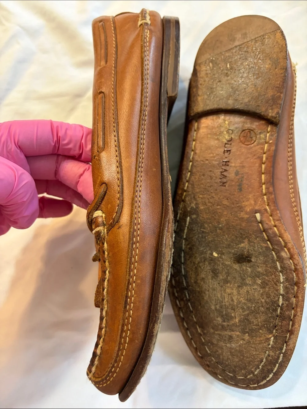 Cole Haan Tan Leather Moccasin Driving Loafers